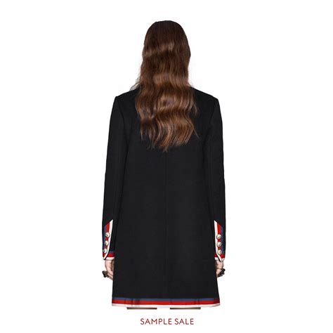 gucci wool coat with sylvie web|indigo wool Gucci cashmere coat.